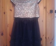 john rocha junior navy and gold dress, 9 yrs
