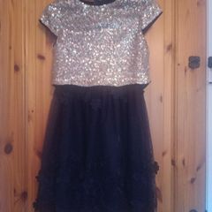 john rocha junior navy and gold dress, 9 yrs