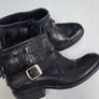 100 Black Leather Fringed ankle boots - Sz 39 (Fit 6-6.5UK) Image 4