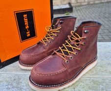 SL-Saint Men's Leather  Moc Toe Boots, Brand New, UK 9.5/EU 44