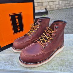 SL-Saint Men's Leather  Moc Toe Boots, Brand New, UK 9.5/EU 44