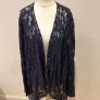 Handcrafted navy lace jacket size 20 Image 2