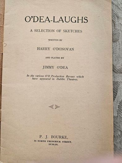 O'Dea Laughs. A Selection Of Jimmy O' Dea Sketches. Plus The Pawn Shop By Paddy Kenny.both.  First Edition Paperback In Fair Condition   See Photos For Same.