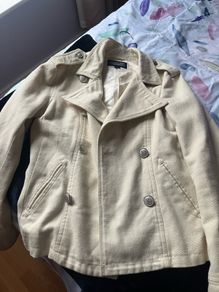 ralph lauren wool coat cream military style
