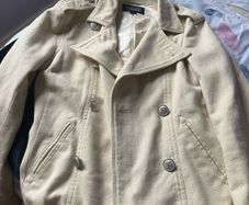 ralph lauren wool coat cream military style