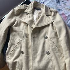 ralph lauren wool coat cream military style