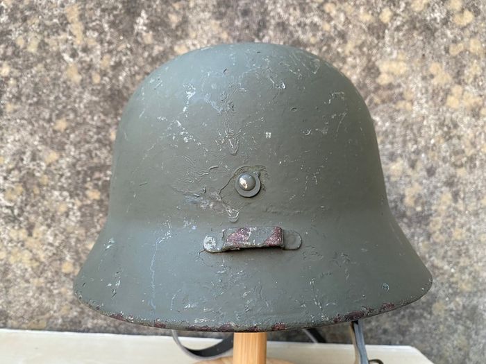 Original WW2 Hungarian M35/38 Steel Helmet. Finnish Postwar Refurb. Size 66. Complete. Militaria