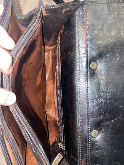 Leather women's square bag