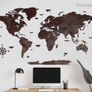 3D Classic Wooden World Map with Country Borders Country Names Capital Names US and Canada Borders and Names 3D Map Effect Image 9