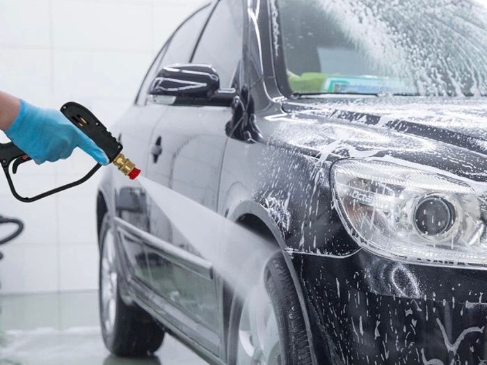 4000PSI High Pressure Washer Gun with 5 Water nozzle Tip, Cleaner Gun Car Wash Water Gun for Car Cleaning (M22 14MM Hose Connector & Karcher Quick connector)