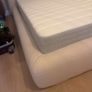 Cream Upholstered Bed Frame with Mattres Image 7