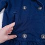 United Colors of Benetton Navy Blue Double Breasted Peplum Denim Jacket age 11-12/8UK/36EU Image 5