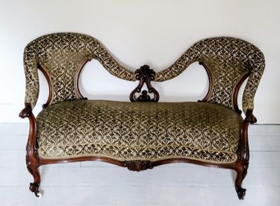 19th century carved mahogany sofa