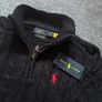Black Ralph Lauren Cable Knit Quarter Zip Image 2
