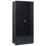 Wardrobe High Gloss Black 90x52x200 cm Chipboard Image 2
