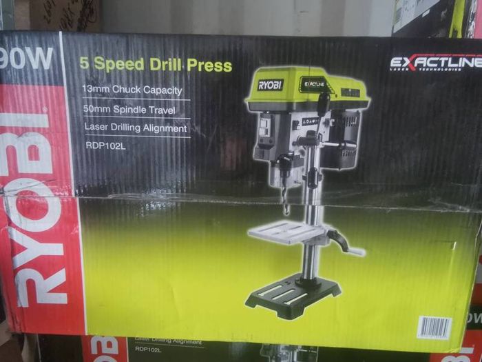 ryobi band saw, drop drill and lawn mower brand new