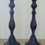 Antique pair of cast candlesticks Image 2