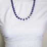 Beaded Deep Purple and Silver Matching Set Necklace and Earrings Image 3