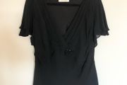 Ann Harvey short sleeve black silk blouse UK22