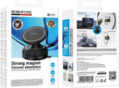 Borofone BH139 Rider Strong Magnetic Car Mount, For Car, Bath, Gym, Office ....,  4.5inch - 7inch, Black
