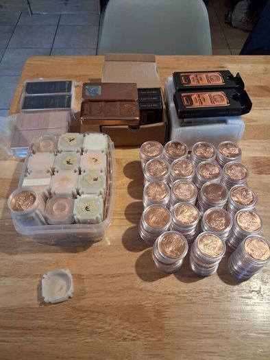 1 kg copper bars and 1 oz rounds