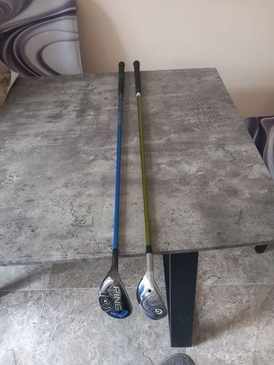 Two ping golf woods. Left handed clubs.