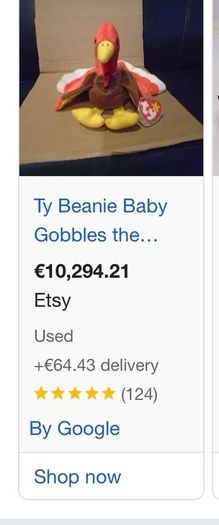 Beanie babies globbles rare discontinued turkey