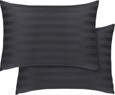 Premium Quality Fabric Pillowcase Pair - Soft Breathable Material with Silky Smooth Finish, Elegant Stripe Design, Standard Size 50cm x 75cm, Machine Washable, Fade Resistant, 5 Beautiful Options