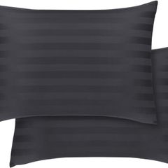 Premium Quality Fabric Pillowcase Pair - Soft Breathable Material with Silky Smooth Finish, Elegant Stripe Design, Standard Size 50cm x 75cm, Machine Washable, Fade Resistant, 5 Beautiful Options