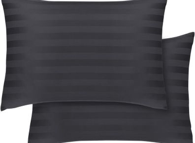 Premium Quality Fabric Pillowcase Pair - Soft Breathable Material with Silky Smooth Finish, Elegant Stripe Design, Standard Size 50cm x 75cm, Machine Washable, Fade Resistant, 5 Beautiful Options