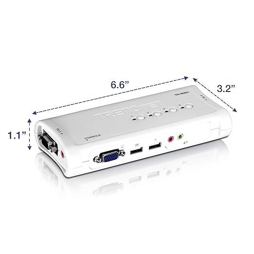 Trendnet 4 Port 4 Displays USB DVI KVM Switch 2048 x 1536 pixel Maximum Resolution