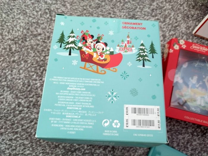 Box Of New as New Disney Christmas Ornaments and Gifts
