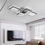 LED Ceiling Light, 45W Modern Dimmable Ceiling Lighting, Square Ceiling Lamp with Remote Control for Living Room Dining Room Bedroom, 2700-6500K Close to Ceiling Light Fixture (Black, 80CM) Image 2