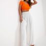 Smooth Airy Trousers with High Waist white Image 2