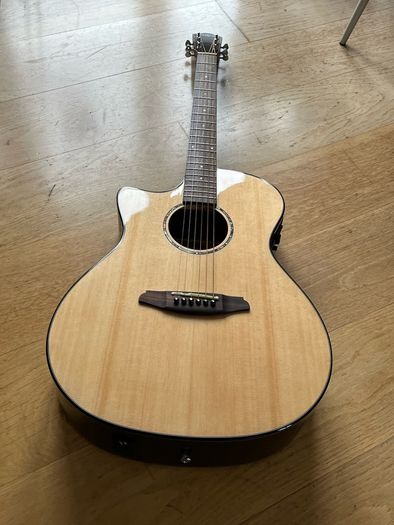 Electric acoustic left handed guitar