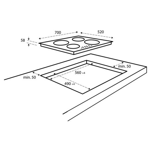 Brand New Inventum Induction Hob 4 zones
