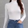 Solid Turtleneck Skinny Long Sleeve top Image 2