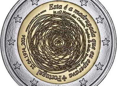 Portugal 2 Euro Commemorative coin 2024 - 50th Anniversary of the Revolution. Uncirculated.