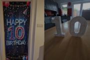 Backdrop Age 10 &amp; light up number 10
