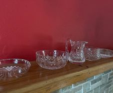 Vintage Cut Crystal Collection  Bowls, Cream Jug
