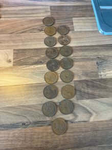 16 Irish Punt Penny Coins