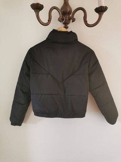 Girls black bomber jacket (10-11)