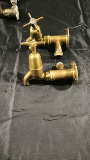 2 sets of Old brass taps