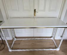 NEW Console Table white gloss brushed gold