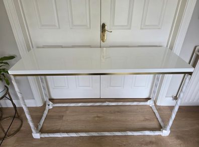 NEW Console Table white gloss brushed gold