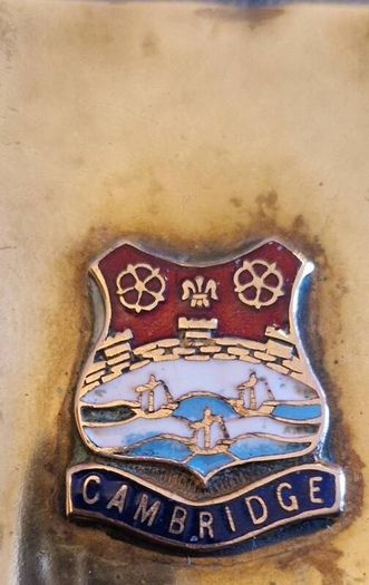 Vintage 1950s "Peerage" Brass Cambridge Crested Matchbox Sleeve