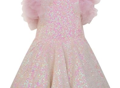 Billieblush light pink iridescent girls sequin dress Age 3 BNWT
