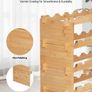 72 Bottle Stackable Modular Wine Rack, 8-Tier, Floor Freestanding Wine Storage Rack, Sturdy Wines Holder Display Shelf, Wobble-Free Shelves, Easy Assembly, for Kitchen, Cellar, and Bar, Natural Image 5