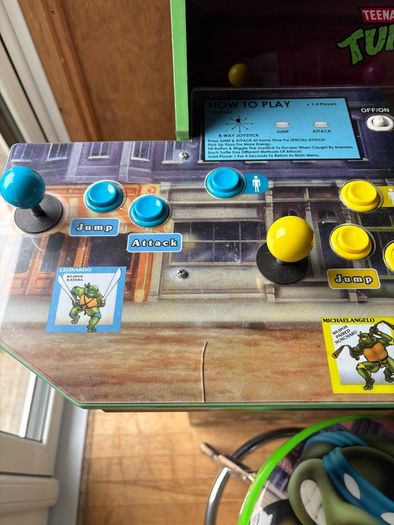 Arcade1Up Teenage Mutant Ninja Turtles 4 Player Arcade + Riser & Stool