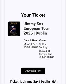 Jimmy Sax - 12th Oct